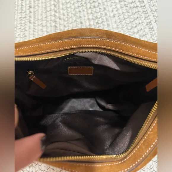 Staud Pine Leather Hobo Bag in Tan Suede - Picture 16 of 16